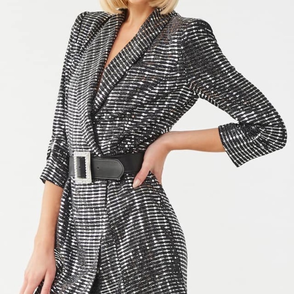 Silver & Black Blazer Dress